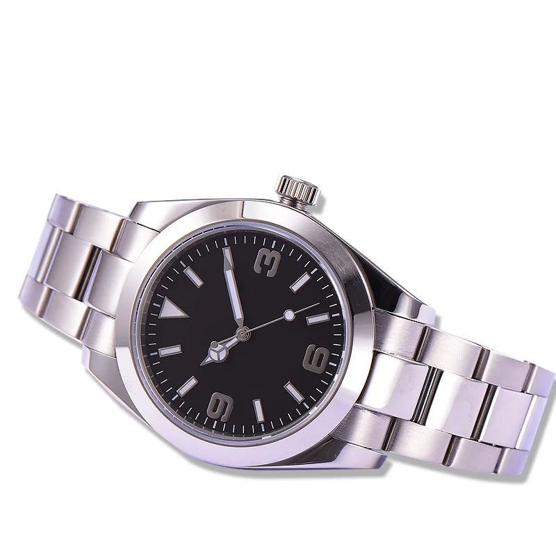 

40mm Mechanische Automatische Mens Watch Sapphire Crystal Roestvrij Stalen Band Mannen Horloges Klok