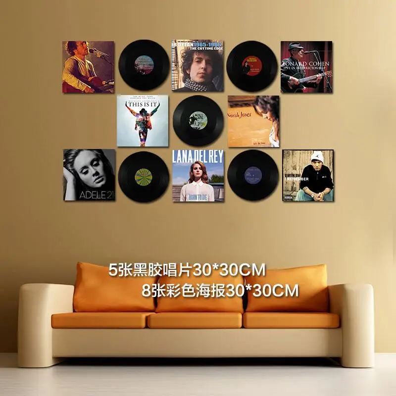 Vinyl Schallplatte Disc Dekoration Retro Stil Poster Wandaufkleber Fotografie Prop Home Bar Cafe Innen Persönlichkeit Wanddekoration – Detail 5