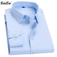 BOLUBAO мужские брендовые деловые рубашки декоративные карманы мужские рубашки сплошной цвет простота кардиган рубашки