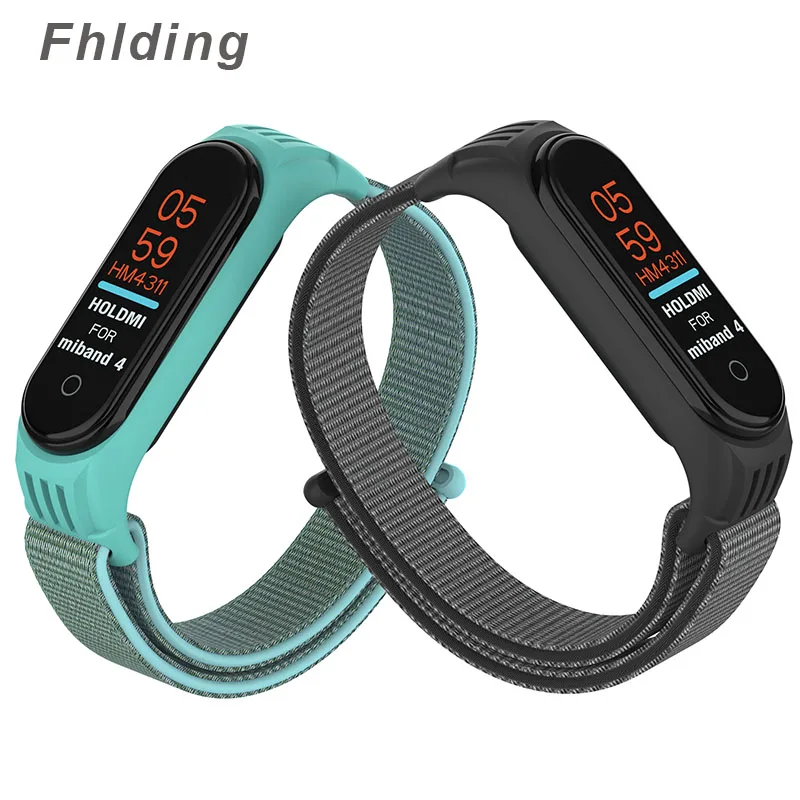 Сменный нейлоновый браслет с защитной пленкой для Xiaomi MiBand 4 спортивный