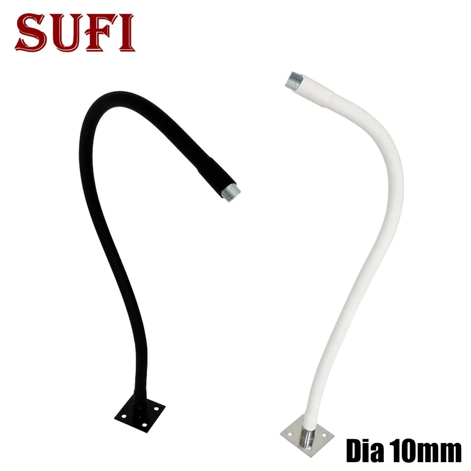 Silicone Coated Metal Hose With Base Dia10mm Desk Lamp Spotlights Can Bent Universal Gooseneck Tube For Floor Lamp Pendant