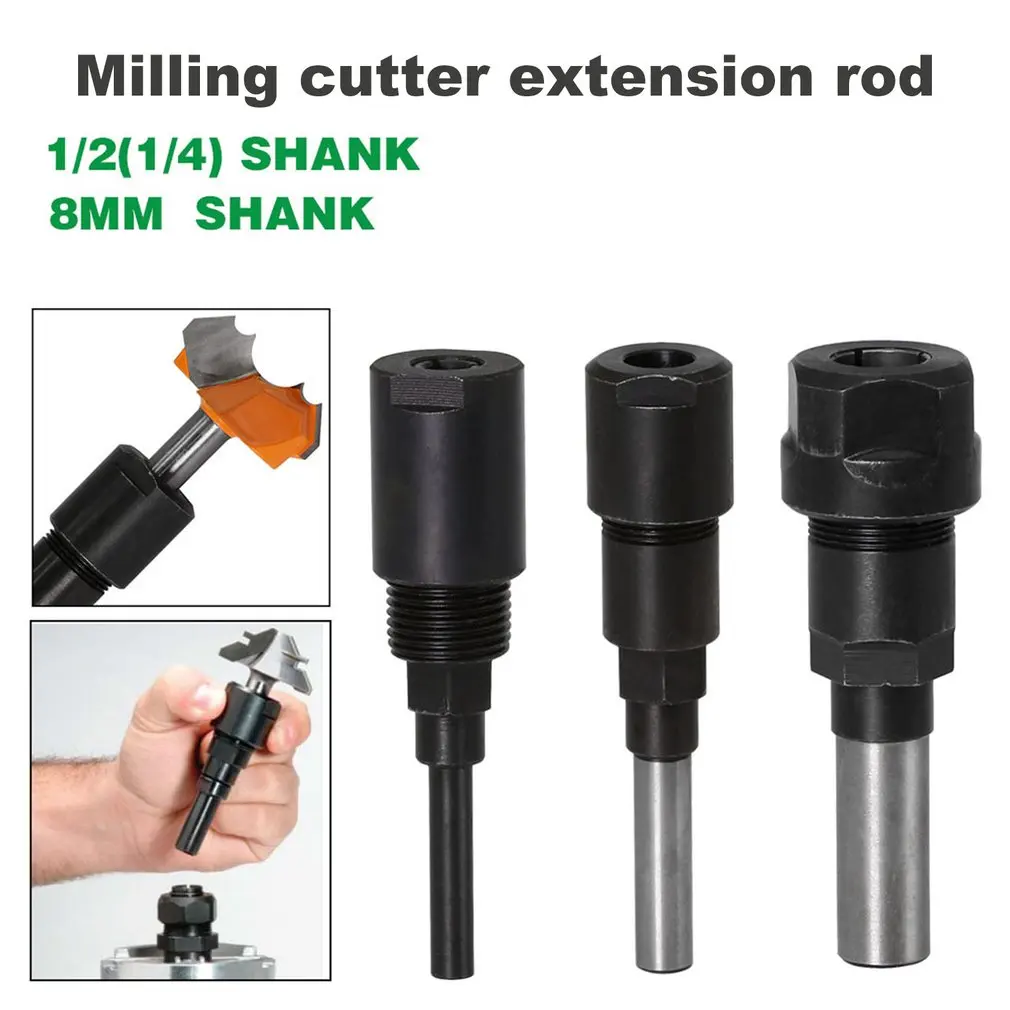 1/4" 8mm Shank Router Bit Extension Rod Collect Engraving Machine