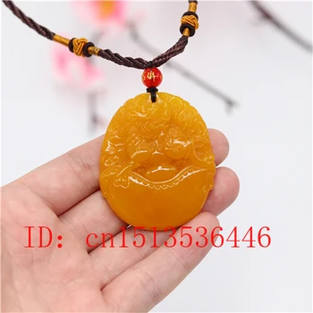 

Chinese Yellow Jade Pixiu Pendant Dragon Necklace Charm Jadeite Jewelry Carved Amulet Fashion Accessories Luck Gifts for Men