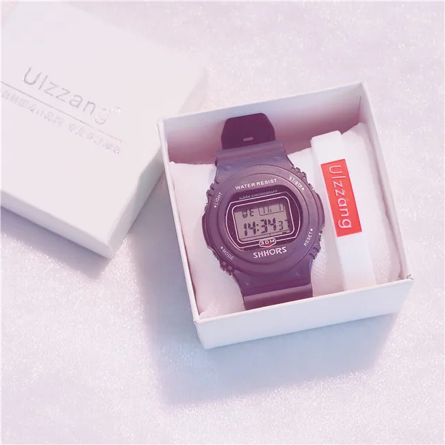 Женские цифровые часы минимализм белый розовый водонепроницаемые спортивные часы для девочек будильник секундомер функция Ulzzang Брендовые Часы
