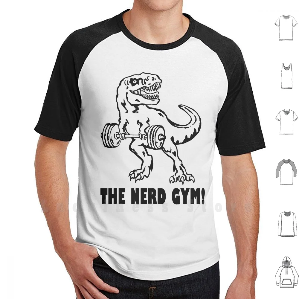 Maglietta Max Rex Fai Da Te 100% Cotone 6Xl Nerd Gym Nerd Gym Deadlift Dinosaur Fitness