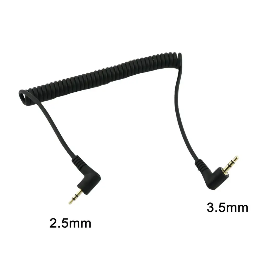 1X 5Ft 2.5 Millimetri Maschio A Maschio Di 3.5Mm M/M Stereo 3 Poli Spina Audio A Spirale A Spirale Adattatore Connettore Del Cavo
