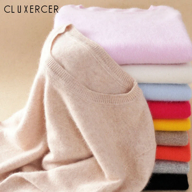 

18 Color S-3XL Plus Size Women's Sweater Autumn Winter Cashmere Cotton Blended Knitted Pullovers Female Casual Jumper