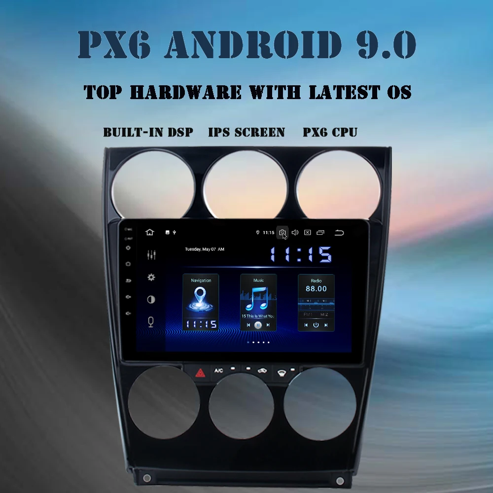 " ips Android 9,0 Автомобильный мультимедийный плеер для Mazda 6 2006-2011 автомобиль радио стерео Встроенный DSP HDMI выход с 4 Гб+ 64 ГБ gps WI-FI bluetooth