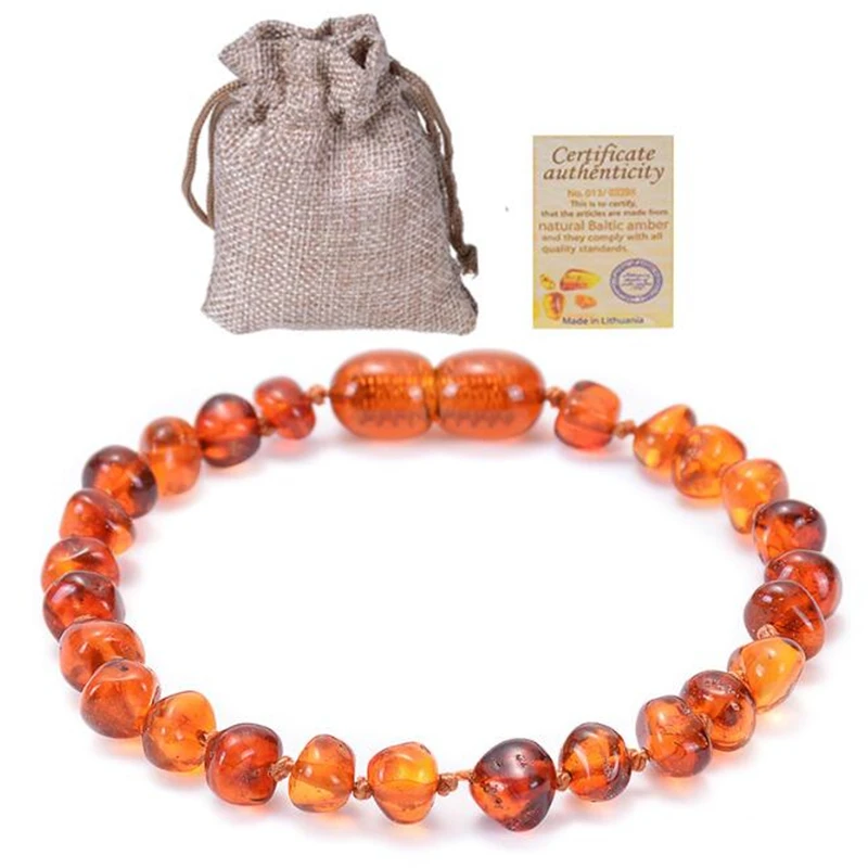 AmberBalticAmberAnkletBraceletCognacHandmade100PUAmberBeads