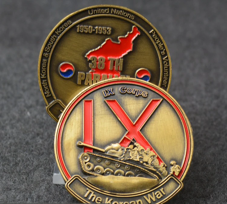 1950-1953 США 38TH параллельно забытая война IX корпус Корейской войны Медь на военную тематику для монет
