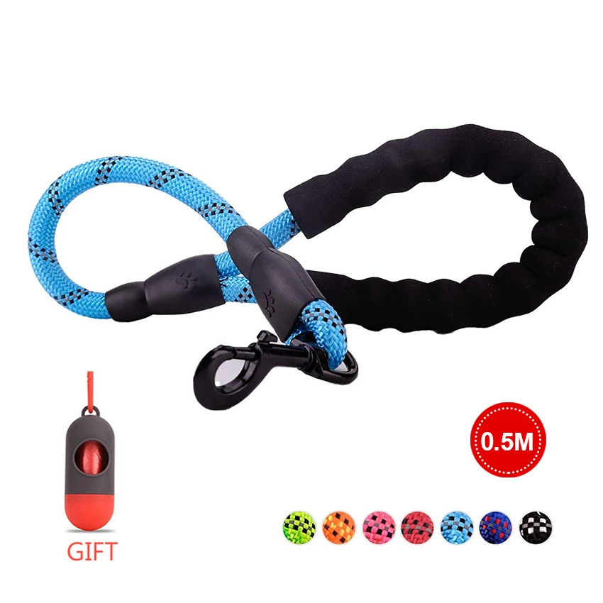 Strong Dog Leashes Reflective Durable Dog Leads Rope with Soft Padded handle Dog Walking Training Leash 0.5M 1.5M 