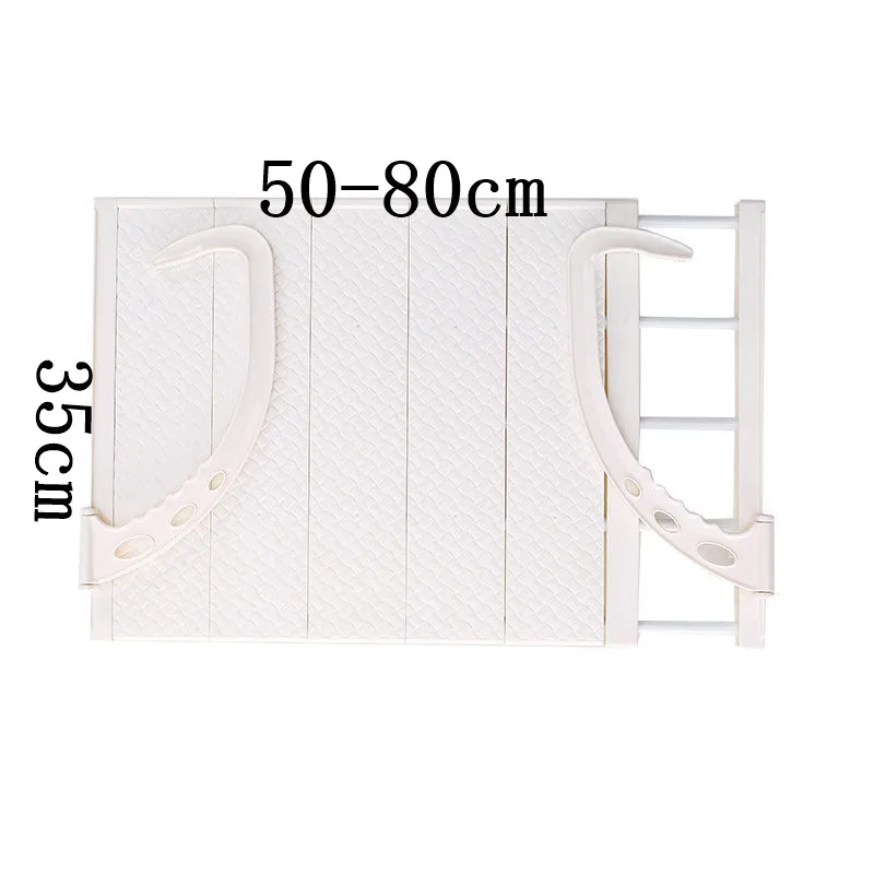 White length 50-80cm Многофункциональная выдвижная полка для обуви с окном, полка для сухого хранения, Балконная сушилка для обуви, сушилка для одежды, ограждение, защитная оконная скоба - Цвет: White length 50-80cm