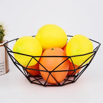 

Nordic Style Geometric Vegetable Fruit Metal Wire Basket Kitchen Desktop Storage Bowl Container Table Fruit Plates Decoration#35