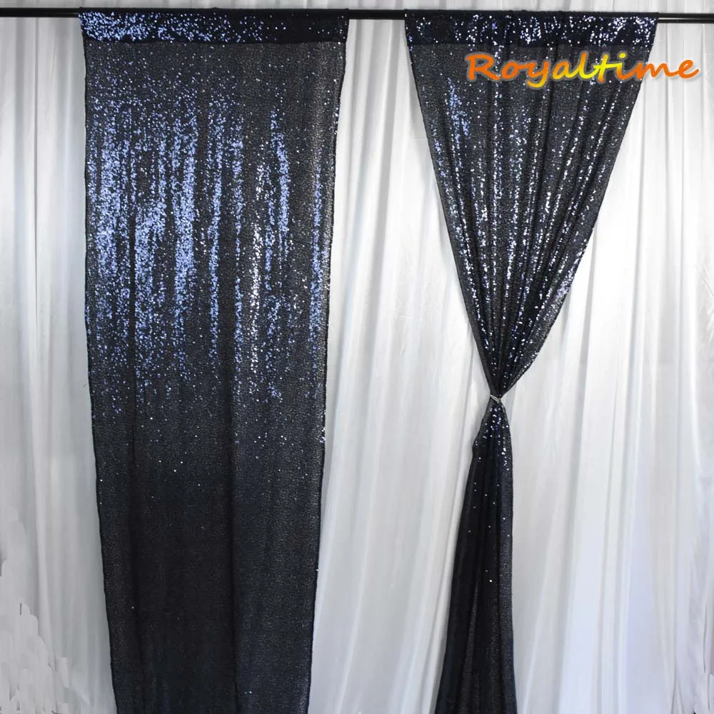 Royaltime фон с пайетками занавеска панель 2x8ft темно синий блесток фотография