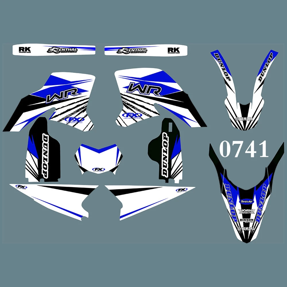 

for YAMAHA WR250R 2008 2009 2010 2011 2012 2013 2014 2015 Full Graphics Decals Stickers Custom Number Name Glossy Stickers Kits