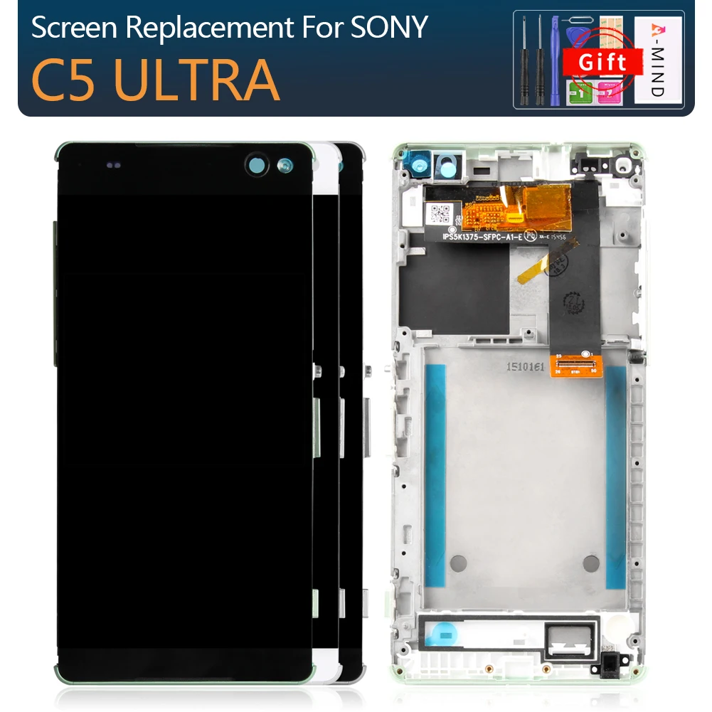 

Original 6.0" Display For SONY Xperia C5 LCD Touch Screen Digitizer C5 Ultra Display Screen E5506 E5533 E5563 E5553