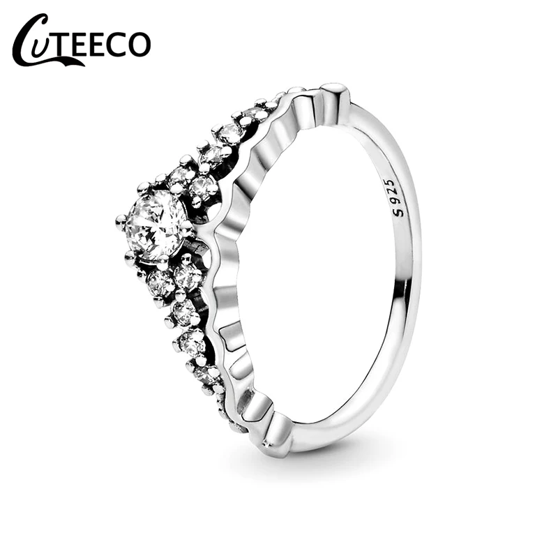 CUTEECO Новое свадебное кольцо принцессы короны для женщин роскошное темпераментное кольцо помолвка Шарм ювелирные изделия подарок
