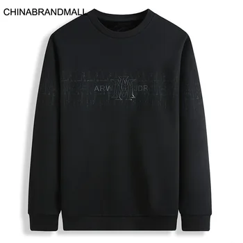 

Plus Fat Plus Size Male Sweater Loose Plus Velvet Youth Winter Long Sleeve T Shirt Extra Large Fat Man Backing Shirt Tide