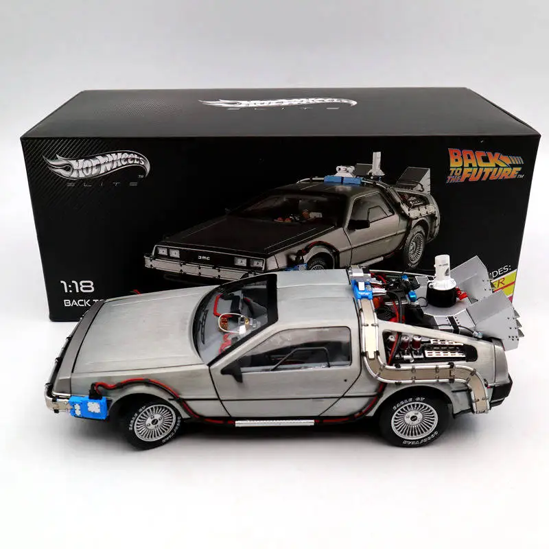 1:18 Diecast Model Car Toys For Hot W Elite Back To The Future 3Time Machine Ultimate Edition BCJ97 Hobbies Collection Car Gifts