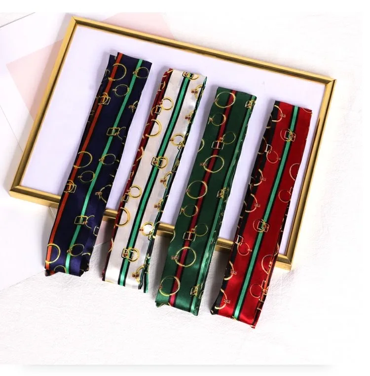 

2020 New Style women scarf belt hair band ribbon simulation silk bag handle tied led towel scarf women