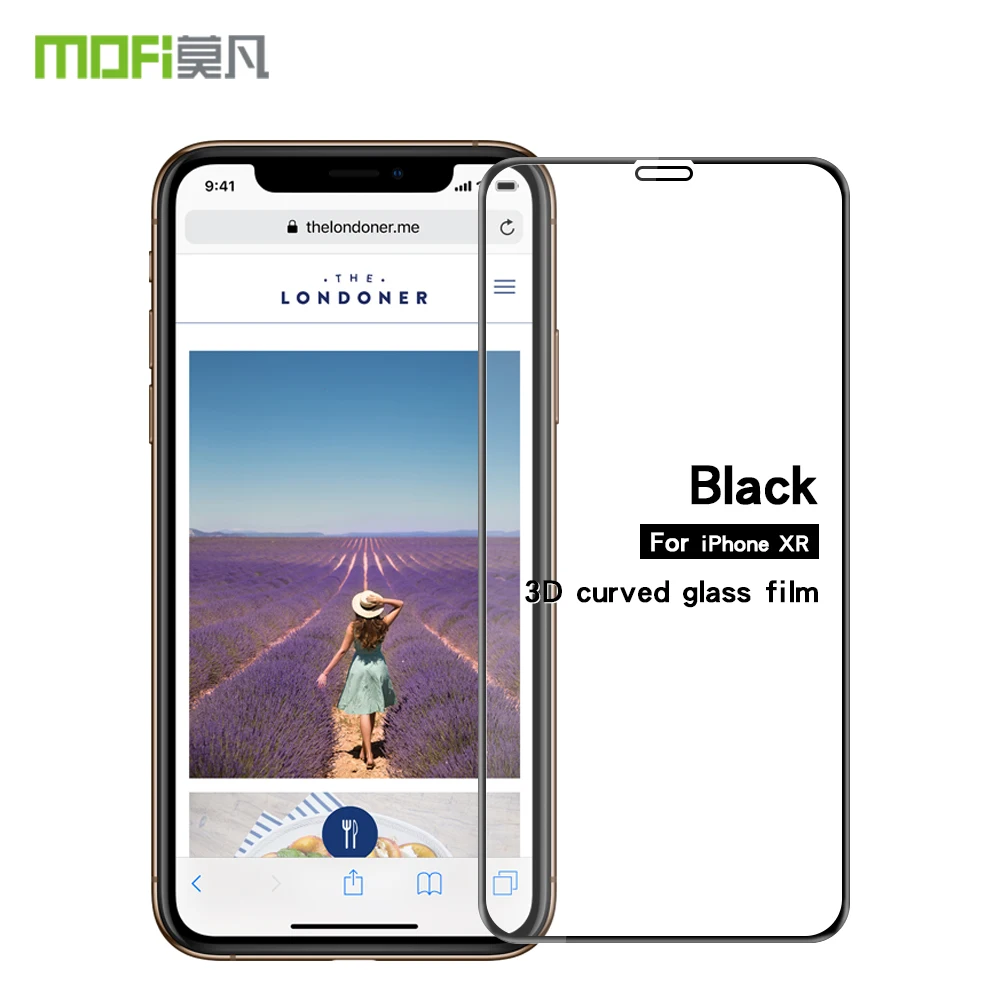 MOFi для iphone XR 6,1 дюймов закаленное стекло 3D полное покрытие экрана протектор для iphone XR защитная пленка