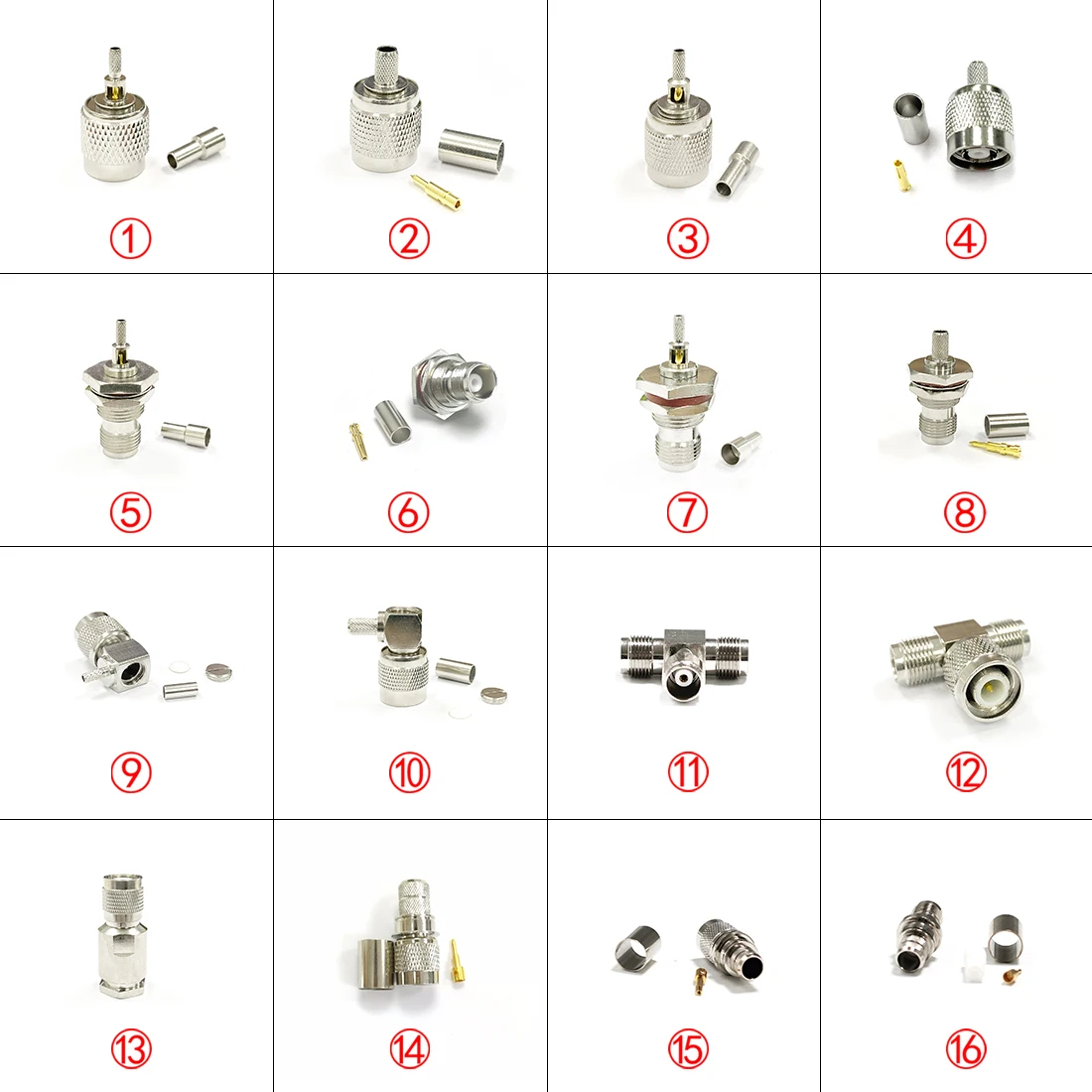 1pc TNC Männlich Weiblich Stecker Jack RF Coax Connector Für RG316 RG174 RG58 RG142 Kabel Adapter Vernickelt Draht Konverter NEUE – Detail 1