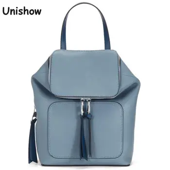 

Unishow Genuine Leather Small Backpack Women Luxury Designer Women Leather Baclpack Bag Casual Mini Travel Backpack