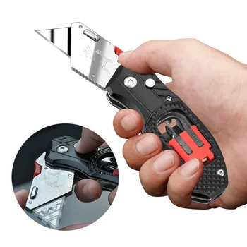 

KSHIELD Multitool Folding Knife Electrician Pipe Cutter Utility Knife EDC Cable Cutter Screwdriver Kit Bits Pocket Tool Knives