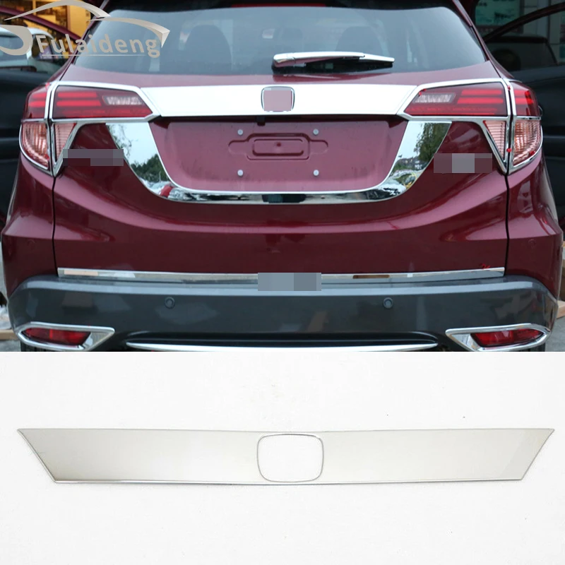 

1pcs For Honda Vezel HR-V 2016-2019 stainless steel Rear tail Trunk Lid Cover Chrome Decorative Trim car styling accessories