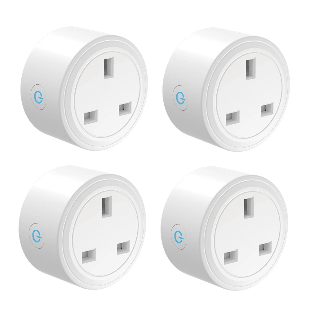 4 Pack Round Великобритания WiFi переключатель мини разъем беспроводной удлинитель удаленный выходной адаптер ваттметр умный дом автоматизация Alexa Google совместимый - Цвет: 4 Pack Round