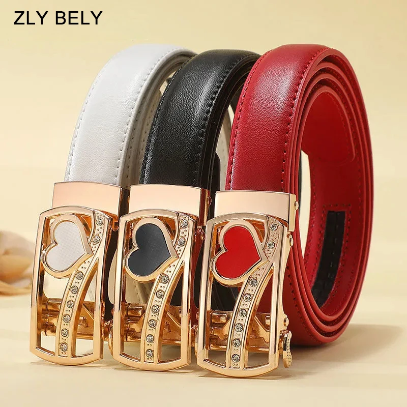 Golden Pentagram Buckle Belt Classic Solid Color Pu Leather Waist