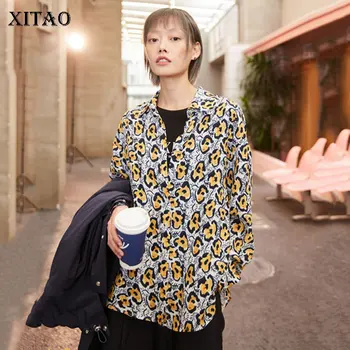 

XITAO Individual Print Shirt Korean Style Loose Plus Size Womens Tops and Blouses Trend Vintage Wild Women Clothes 2020 XJ4088