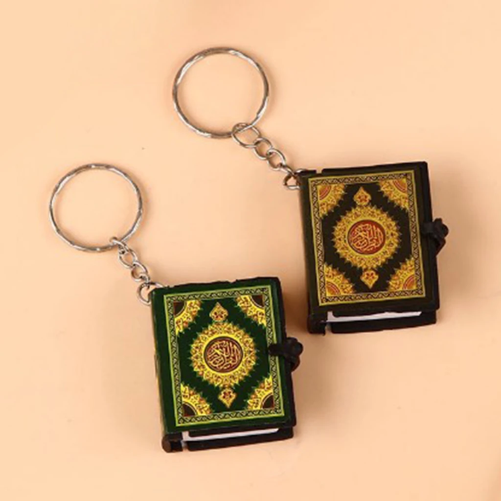 Mini Islam Ark Quran Keychain The Koran Muslim Keyring Hanging Memorial Gift
