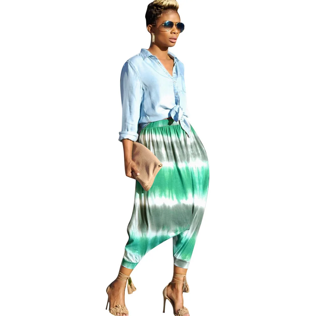 3706 Summer New Women's Wear Casual Positioning Printed Harun Pants Nightwear Fall