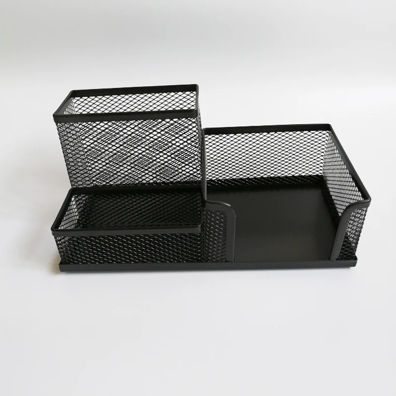 

Desktop Metal Net Pen Stationery Holder Multi-functional Black/Blue/Green Color