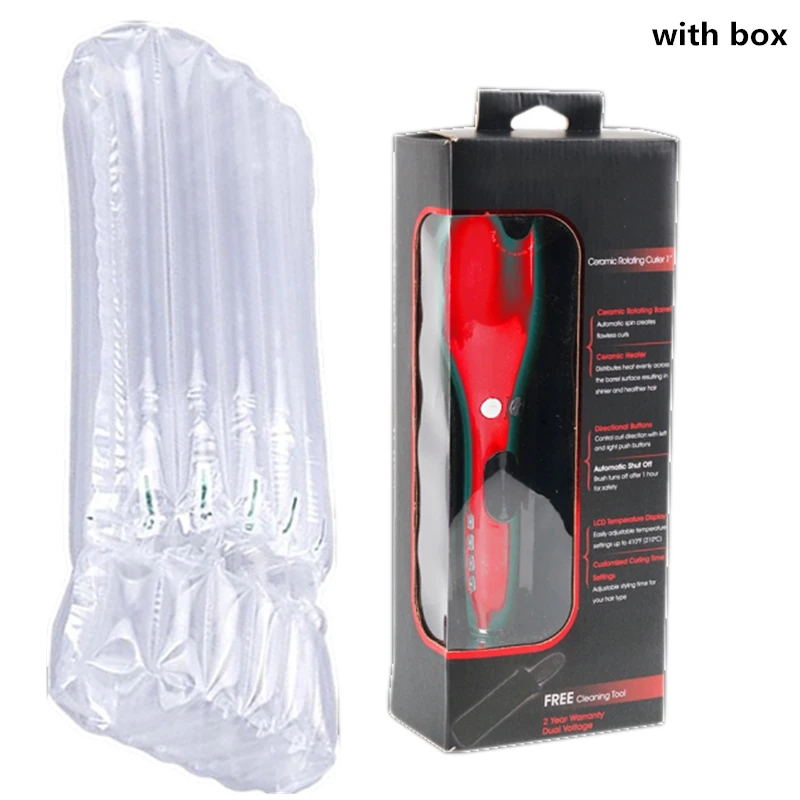 Red with box Вращающийся, автоматический бигуди для волос, салонная спиральная железная палочка, стайлер для волос, профессиональные бигуди для волос, инструменты для укладки, сухой локон, железо для женщин - Цвет: Red with box