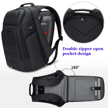 

Man Backpack Fit 17 inch Laptop USB Recharging Multi-layer Space Travel Male Bag creative insulation bag Anti-thief Mochila 2020