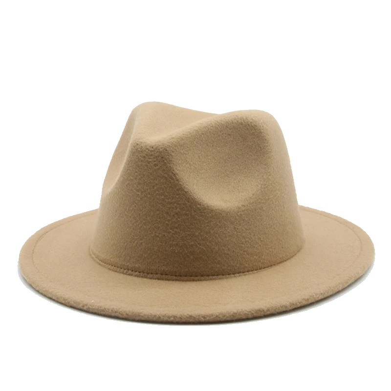 fedora hats for big heads Fedoras Hats Boys Girls Small 52cm 54cm Felted Kids Hats Solid Camel Black Dress Formal Panama Women Hats New Sombreros De Mujer brown fedora