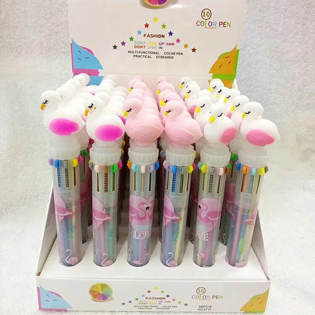 Cute Unicorn Power 10 Colors Chunky Ballpoint Pen Kawaii Rollerball Pen School Office Supply Gift Stationery Papelaria Escolar 05 Random Design