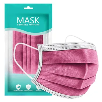 

10-100PCS Disposable Non-woven Face Mask Fashion Solid Adult Unisex Colored Mouth Cover Mouth Mask With Design Cubrebocas