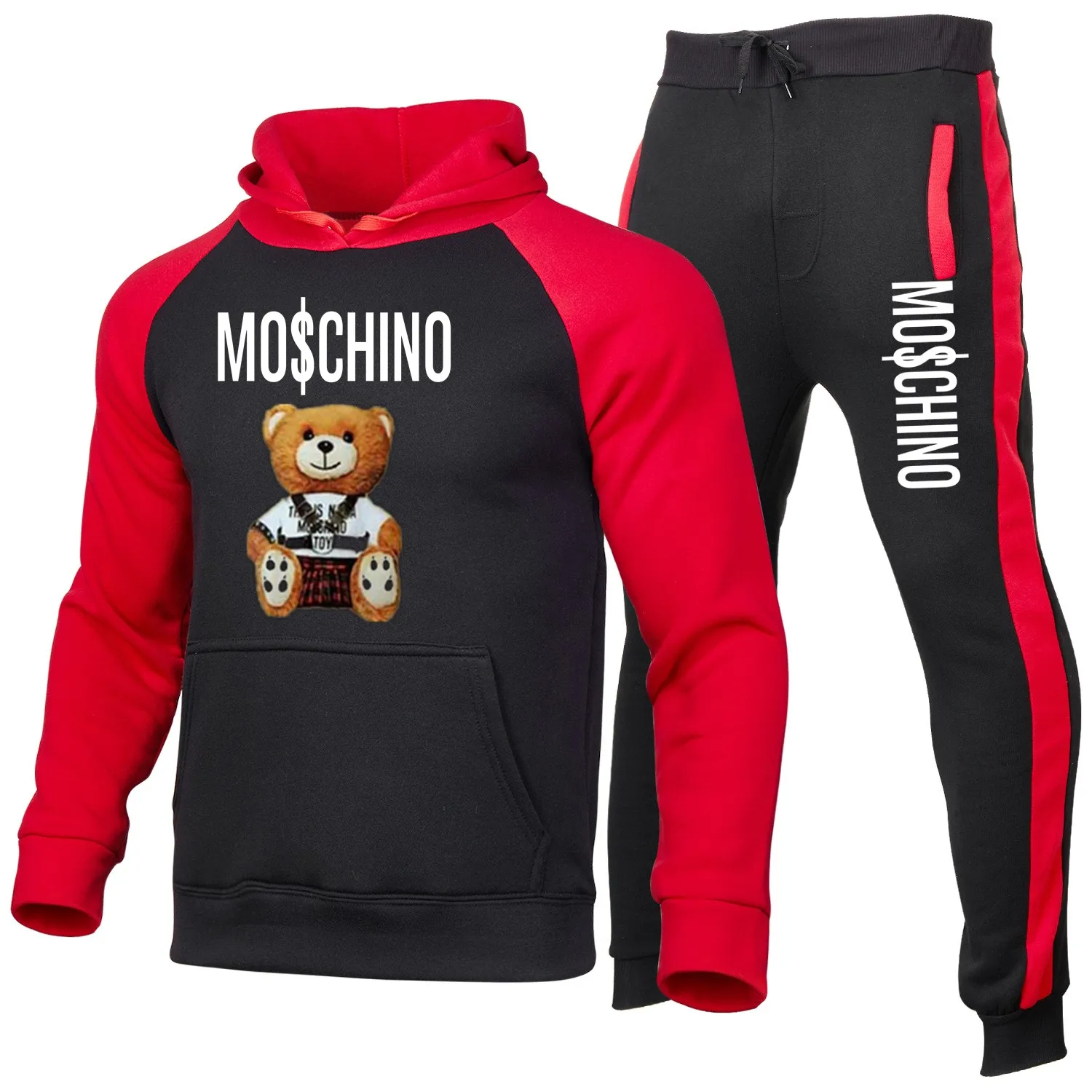 Traje deportivo para hombre, Serie de fútbol, otoño e invierno, sudadera gruesa de 2 piezas + Pantalones deportivos, chándal de gimnasio, 2021