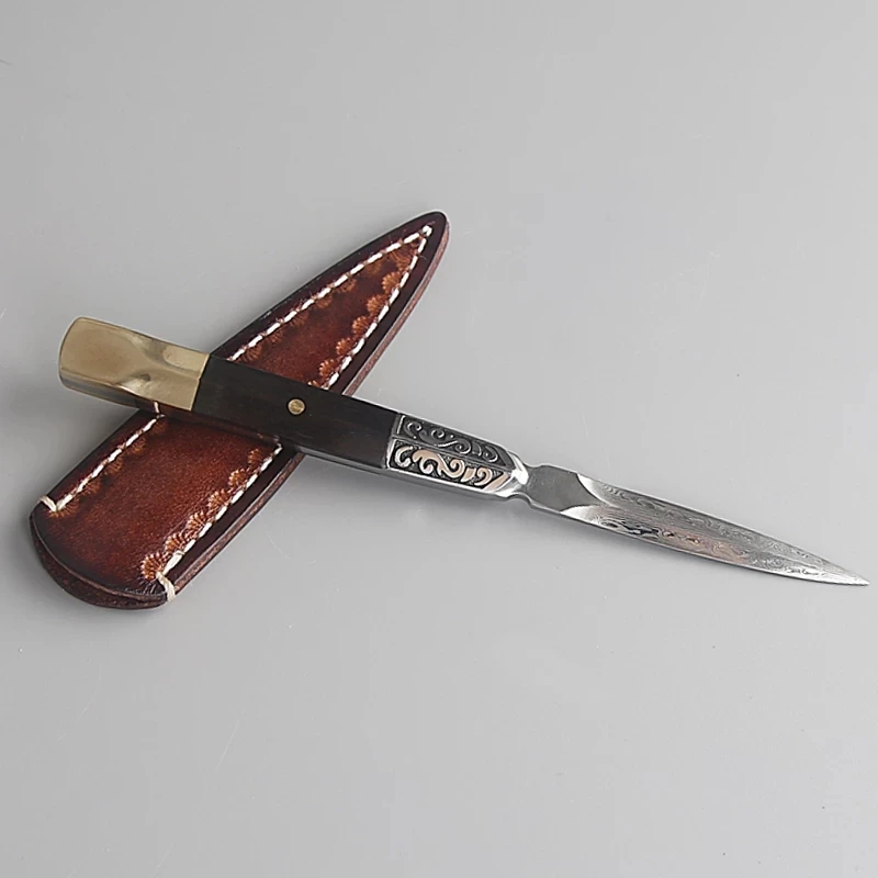 Creative Pure Stainless Steel Tea Knife Office Tea Ceremony Accessories Pattern Vintage Big Needles Cutter Puer Pry Tools