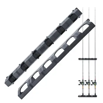 

Fishing WV2 Vertical 6-Rod Rack Fishing Pole Holder Rod Holders Wall Mount Modular for Garage