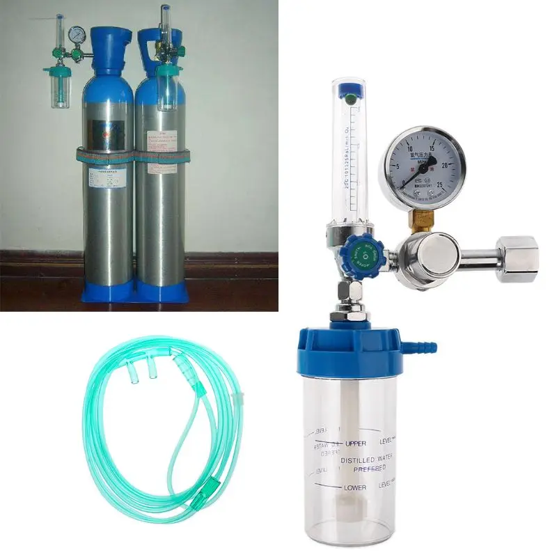 

Pressure Regulator O2 Medical Oxygen Inhaler Pressure Reducing Valve Oxygen Meter G5/8" 0-10L/min Medical Oxygen Reducer