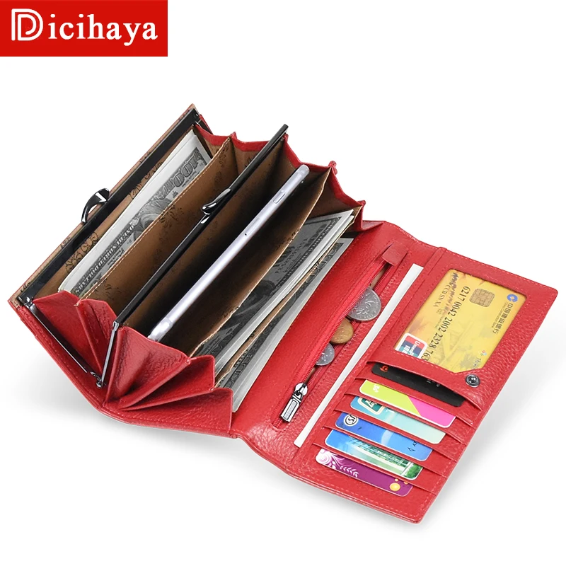 Новинка Женский кошелек DICIHAYA из натуральной кожи женский клатч для денег Сумочка