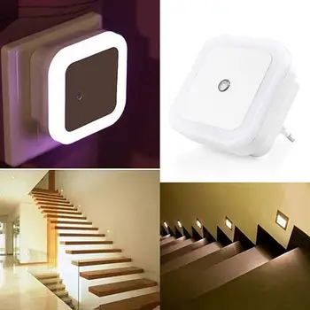 

Automatic LED Night Light Plug In And Energy Saving Light Dark Sensor Wall Lamp Sleeping Night Light For Baby Room Bedroom