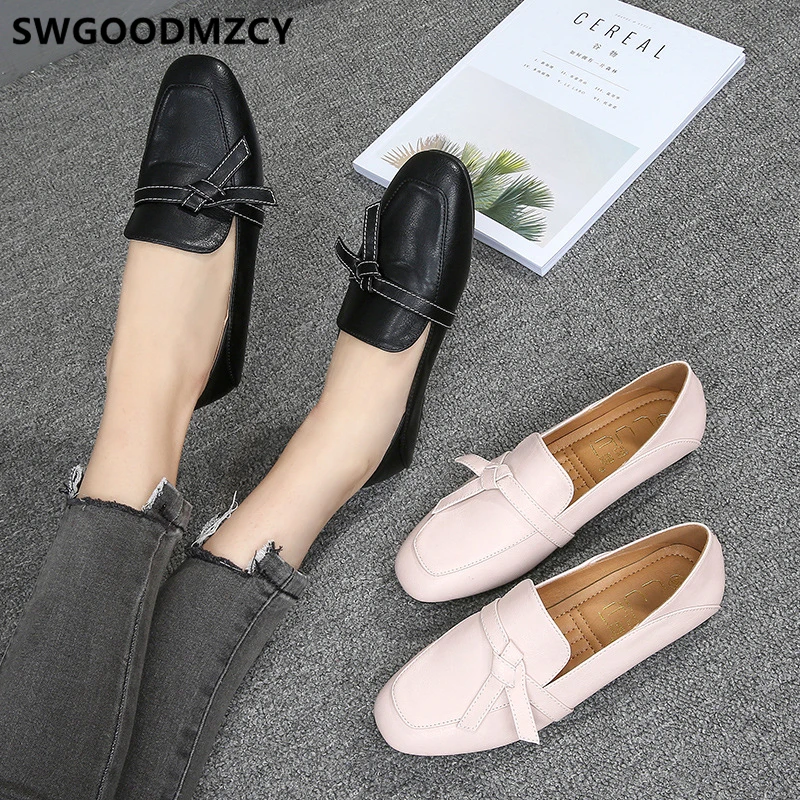 de cuero para mujer, cómodos sin a la moda, Ayakkab|Zapatos planos mujer| - AliExpress