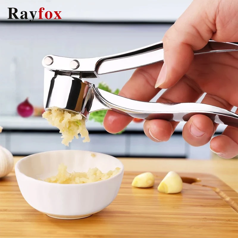 

4 in 1 Stainless Steel Garlic Press Crusher Kitchen Cooking Vegetables Ginger Squeezer Masher Handheld Ginger Mincer Tools