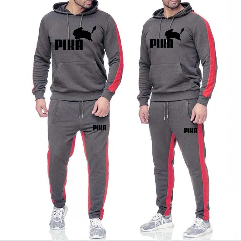 

Men Sportswear Hoodies Set Spring Suit Clothes Tracksuits Male Sweatshirts Coats Track Suits Joggers Plus Size autumn 2019