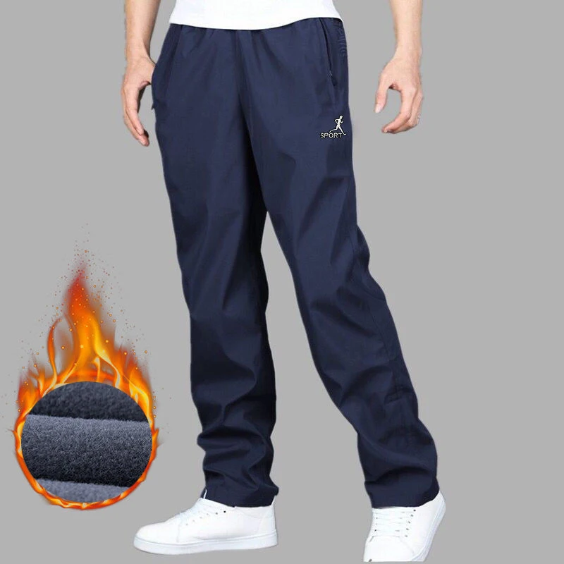 Casual Pants Men's Winter Warm Autumn Velvet Straight Quick-drying Loose Sweatpants Wear-resistant 5XL